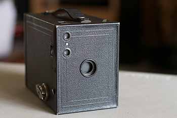 Photo of an Eastman Kodak Brownie No. 2 camera.