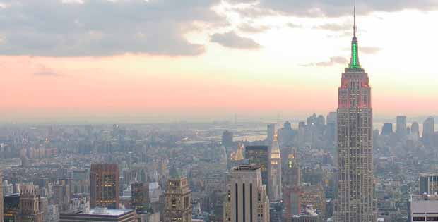 Photograph of the New York City skyline.
