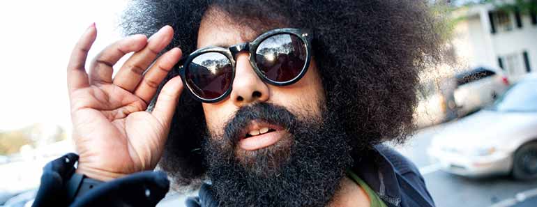 Photo of Reggie Watts outside the PopTech Conference.