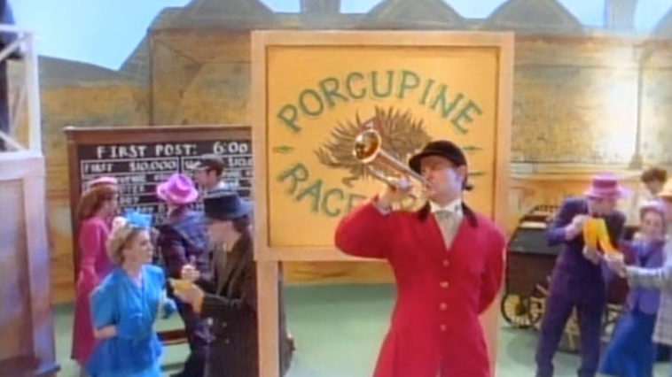 Photo of the opening shot from "Porcupine Racetrack."